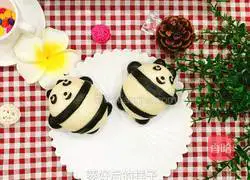 Illustration of how to make panda steamed buns 13
