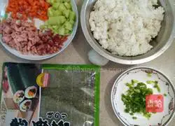Illustration of how to make seaweed fried rice 1