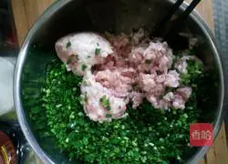 Illustration of how to make dumplings stuffed with pork and chives 1