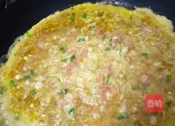 Enoki Mushroom Egg Pancake Recipe Illustration 6