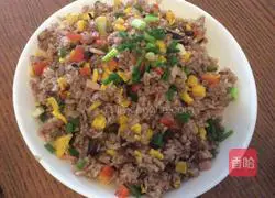Mushroom and red rice fried rice recipe 3