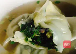 Illustration of how to make shepherd's purse wontons 13