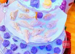 Illustration of how to make bean paste, purple potato and rose glutinous rice balls 9