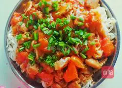 Illustration of how to make tomato and meatball noodles 1