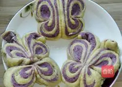 Butterfly Purple Sweet Potato Steamed Buns Recipe Illustration 17