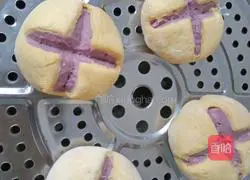 Illustration of how to make pumpkin and purple sweet potato blossom steamed buns 18