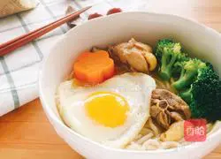 Illustration of how to make poached egg noodles 8