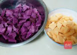 Coconut-flavored two-color potato cake recipe 2