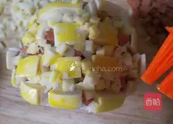 Illustration of how to make crispy steamed buns with cheese and ham 7