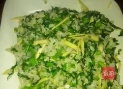 Illustration of Fried Rice with Shredded Green Vegetables, Winter Bamboo Shoots 6