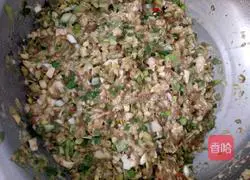 Illustration of how to make pork and green onion dumplings 1