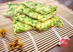 Illustration of how to make celery leaf egg pancake 6