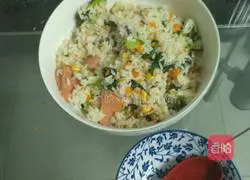 Illustration of three primary color fried rice recipes 12