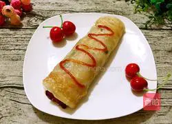 Illustration of how to make bacon cheese hand pancakes 15