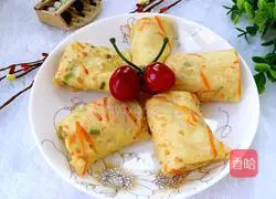 Illustration of how to make shredded carrot egg cake 5