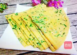 Illustration of how to make green onion and egg pancakes 7