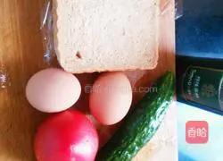 Illustration of how to make egg sesame chocolate sauce sandwich 1