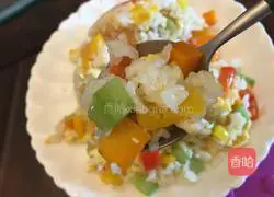 Illustration of how to make colorful pepper fried rice 10