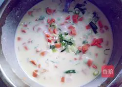 Illustration of how to make ham and egg pancakes 6