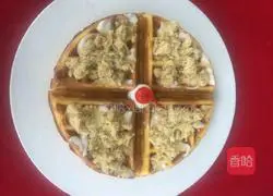 Meat floss pancake again Illustration of how to make famous meat floss waffles 14