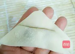 Illustration of how to make small wontons with green onion and fresh meat 12