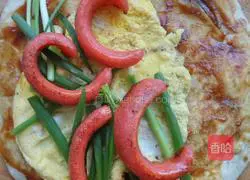 Illustration of how to make egg intestines rolled in flatbread 12