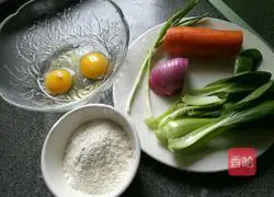 Illustration of how to make vegetable egg pancakes 1