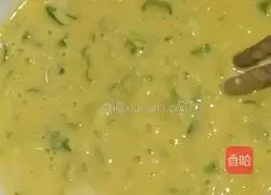 Illustration of how to make green onion and egg pancakes 4