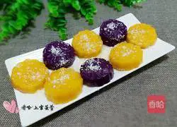 Coconut-flavored two-color potatoes Illustration of how to make cakes 11