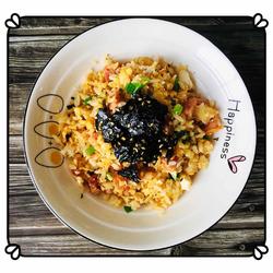 Salted Duck Egg and Pork Floss Fried Rice