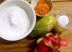 Illustration of how to make fruit glutinous rice balls 1