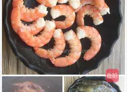 Illustration of how to make shrimp, meat and pineapple fried rice 5