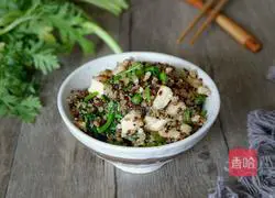 Illustration of how to make chrysanthemum chicken and quinoa rice 11