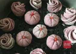 Illustration of how to make purple sweet potato and rose steamed buns 9