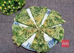 Illustration of how to make celery leaf egg pancake 3