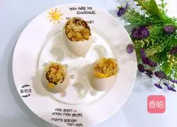 Illustration of how to make glutinous rice and eggs 8