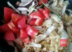 Illustration of how to make fried mustard vegetable pancakes 6