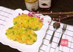 You can also eat rice like this - Illustration of how to make rice and vegetable pancakes 7