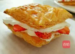 Illustration of how to make puff pastry cream sandwich 8