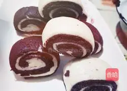 Illustration of how to make purple sweet potato two-color steamed buns 7
