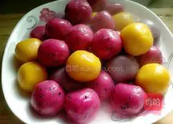 Colorful small sesame balls/small glutinous rice balls recipe illustration 6