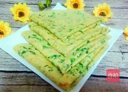 Illustration of how to make green onion and egg pancakes 8