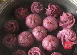 Illustration of how to make purple sweet potato and rose steamed buns 10