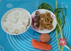 Illustration of how to make fried rice with dried radish and sausage 1