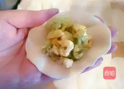 Illustration of how to make cucumber and egg vegetarian dumplings 19