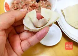 Illustration of how to make fresh meat wontons 8