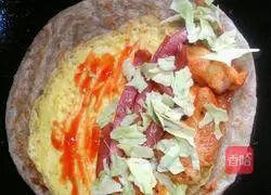 Illustration of how to make Taiwanese hand pancakes 6