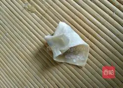 Illustration of how to make coriander and pork wontons 9