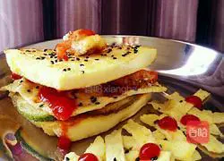 Steamed bun slice sandwich Practice illustration 19