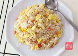 Three-color fried rice recipe 8
